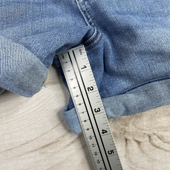 Lot Of 3 Judy Blue Denim Shorts Sz L Distressed Stretch Denim Cuffed Fringe - Picture 12 of 16